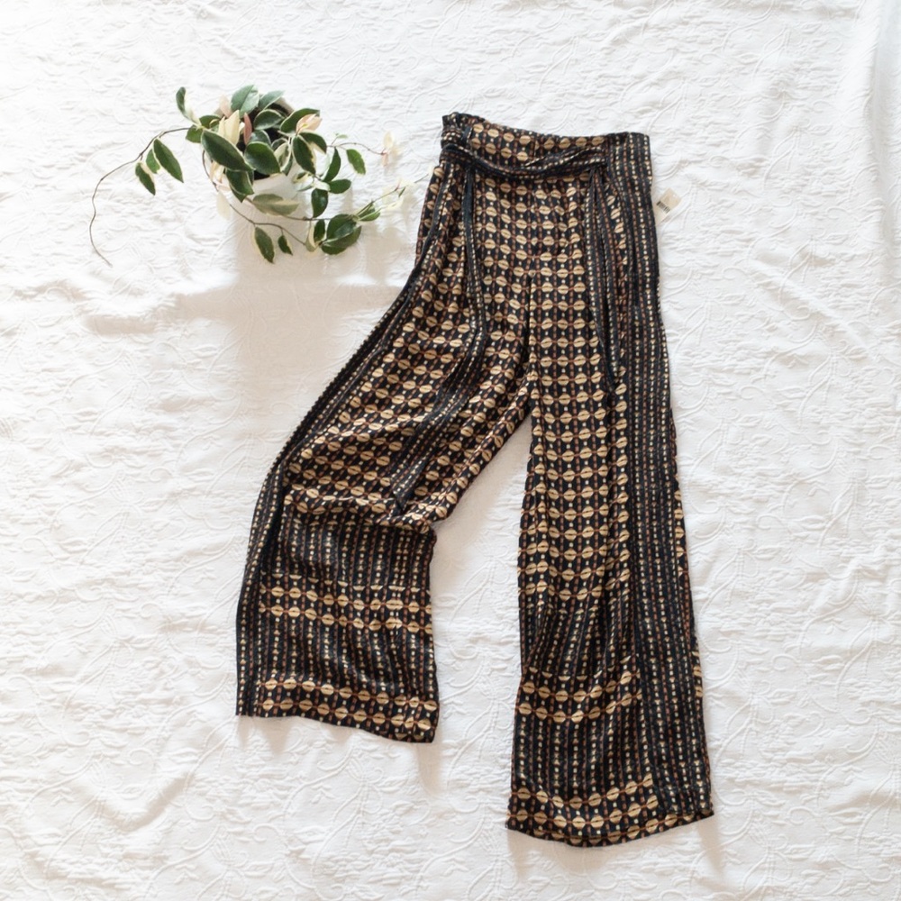 NWT Anthropologie high waist wide leg pants 0 (x13